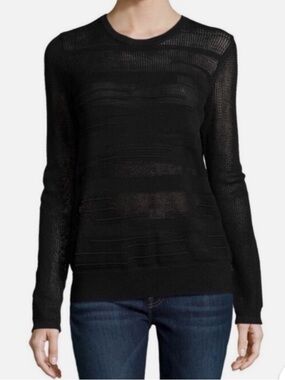 Vince crew neck black mesh style sweater